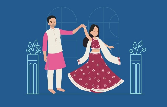 Best Premium Vector Wedding Characters Illustration image
