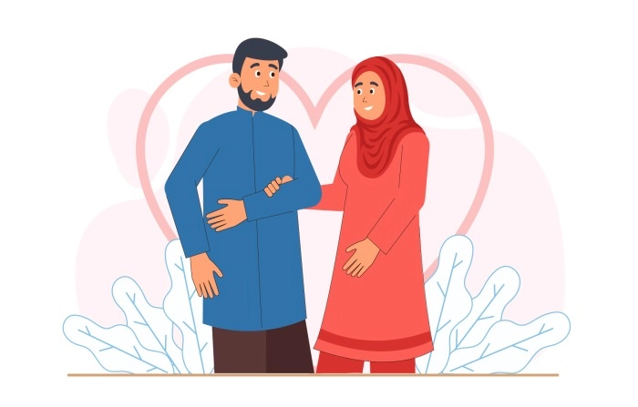 Get Creative And Eye Catching Arabic Wedding Illustration image