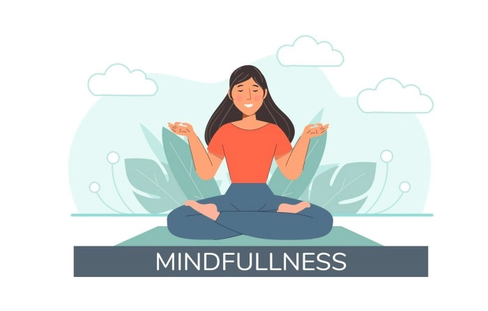 Meditation For Healthy Mental Health Vector Image