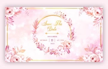 Trendy Floral Wedding Invitation Card After Effects Template