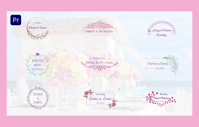 Wedding Name Titles Premiere Pro Template