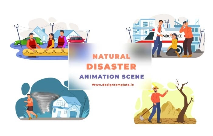Natural Disaster Animation Scene After Effects Template