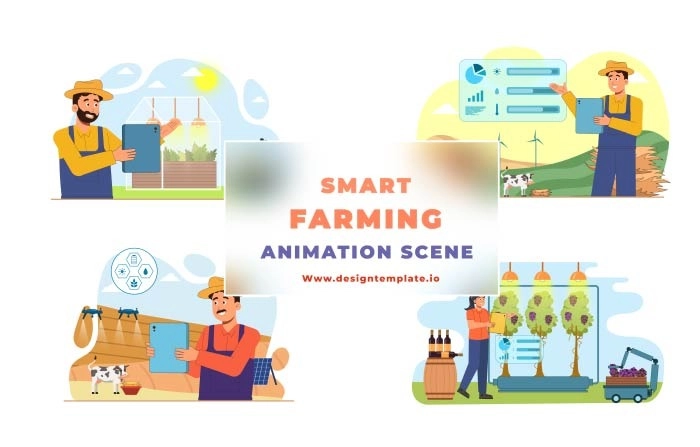 Create A Smart Farming Animation Scene After Effects Template