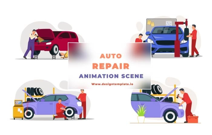 Auto Repair Animation Scene After Effects Template