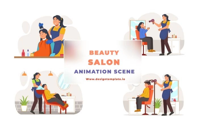Create A Beauty Salon Animation Scene After Effects Template