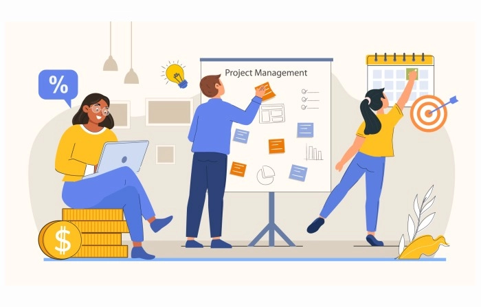 Get Creative And Eye Catching Project Management Illustration image