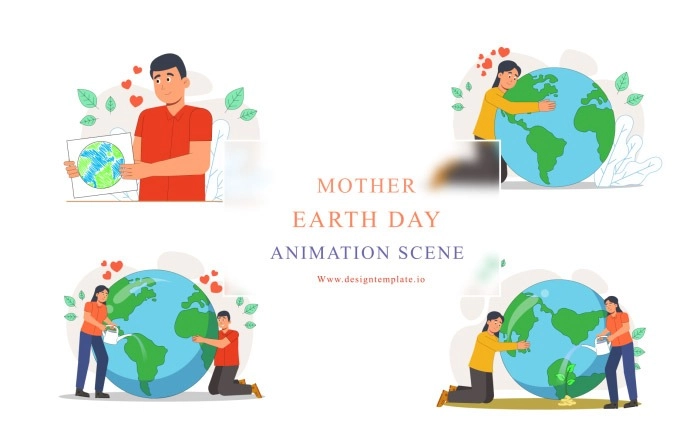 Mother Earth Day Animation Scene After Effects Template