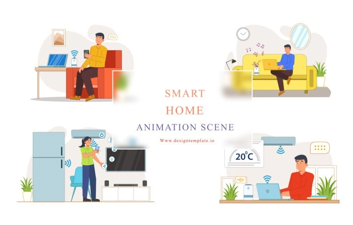 Smart Home Animation Scene After Effects Template