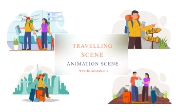Travelling Animation Scene After Effects Template