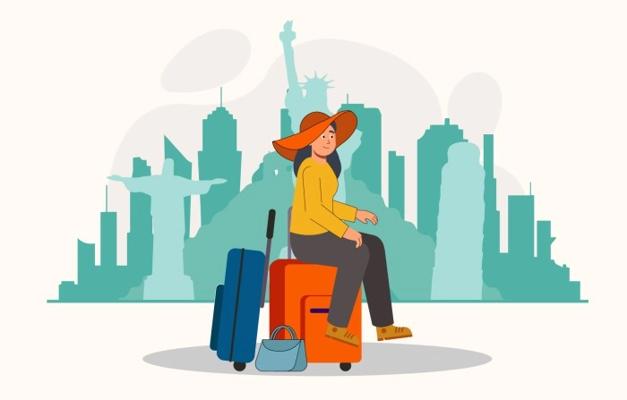 Get Creative And Eye Catching Travelling Illustration image