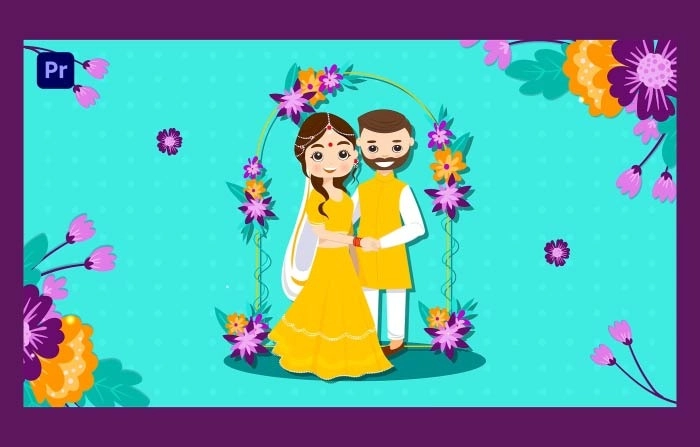 Cute Indian Wedding Invitation Premiere Pro Template