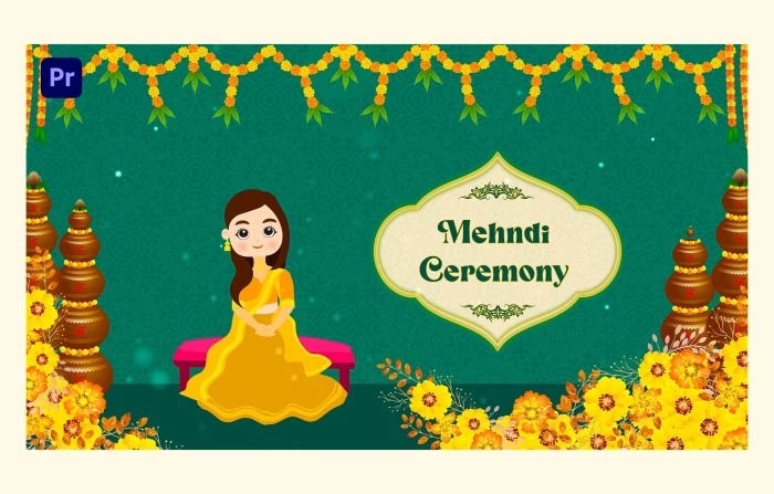 Mehndi Ceremony Online Invitation Slideshow Premiere Pro Template