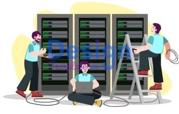 Network Engineer Big Server Animation Scene