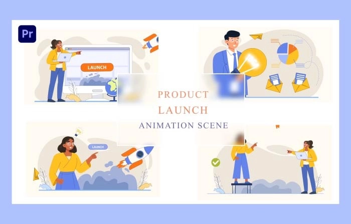 Product Launch Animation Scene Premiere Pro Template