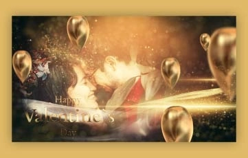Golden Font Valentines Day Slideshow After Effects Template