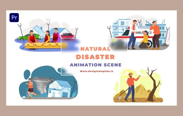 Natural Disaster Animation Scene Premiere Pro Template