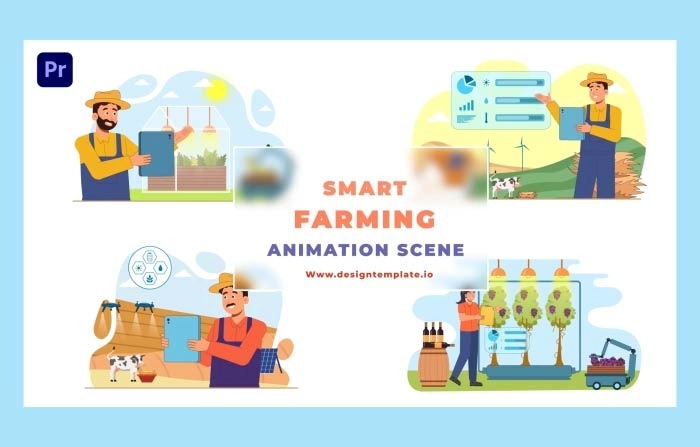 Create A Smart Farming Animation Scene Premiere Pro Template