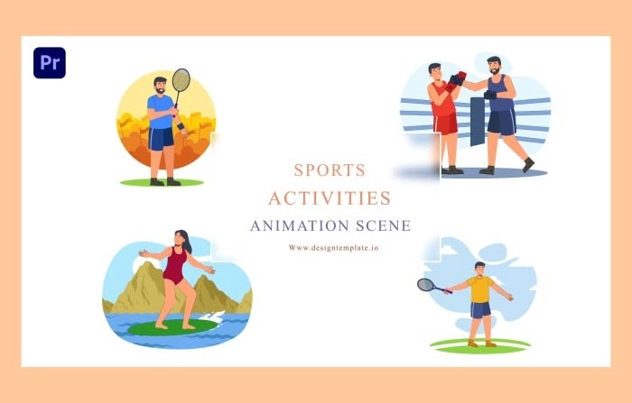 Sport Activities Animation Scene Premiere Pro Template