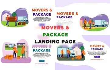 Movers & Package Landing Page After Effects Template