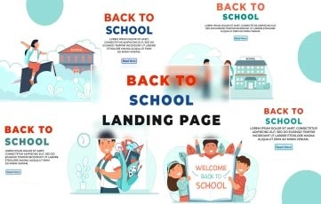 Back to School Landing Page After Effects Template