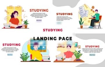 Studying Landing Page After Effects Template