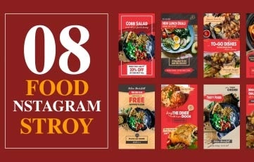 After Effects Food Menu Display Instagram Story Templates