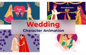 Wedding Invitation Set Character Animation Scene