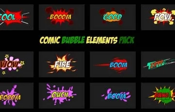 Comic Bubble Animation Elements After Effects Template
