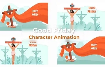 Good Friday Character Animation Scene After Effects Template