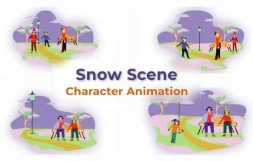 Snow Animation Character Animation Scene AE Template