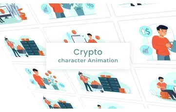 Crypto Character Animation Scene After Effects Template