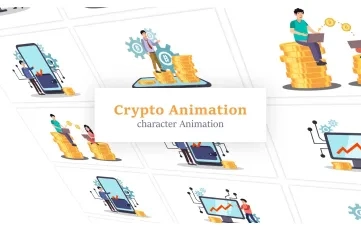 Crypto Animation Character Animation Scene 2 After Effects Template
