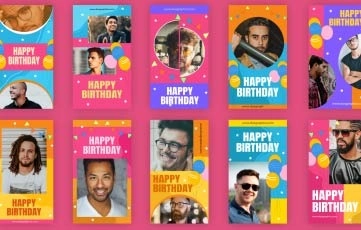 After Effects Happy Birthday Instagram Story Template