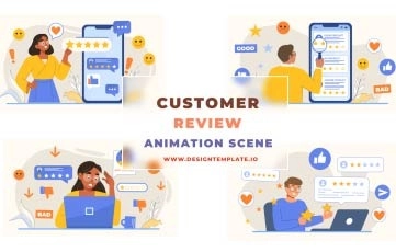Best Customer Review Animation Scene After Effects Template