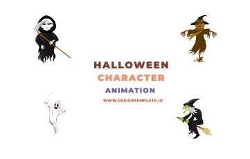 Halloween Character Animation Scene After Effects Template