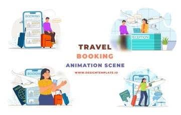 Travel Booking Animation Scene After Effects Template