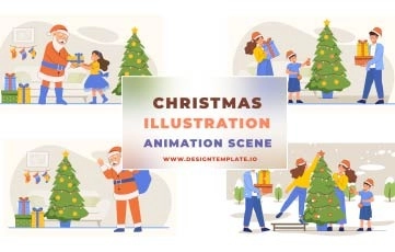 Christmas Animation Scene After Effects Template