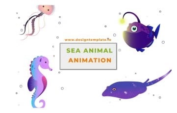 Sea Animals Animation Scene Pack After Effects Template