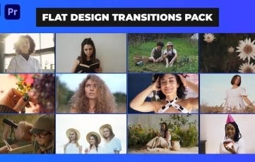 Flat Design Transitions Pack Premiere Pro Template