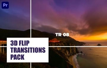 Premiere Pro Template 3D Flip Transitions Pack