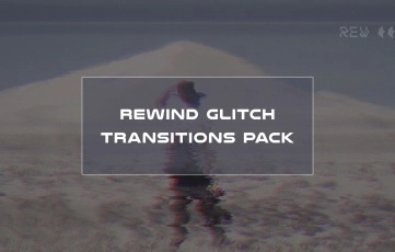 Rewind Glitch Transitions Pack After Effects Template