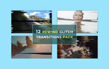 New Rewind Glitch Transitions Pack After Effects Template