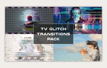New TV Glitch Transitions Pack After Effects Template