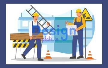 Construction Services Composition Animation Scene
