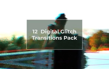 Digital Glitch Transitions Pack After Effects Template
