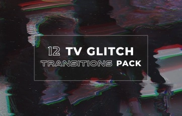 TV Glitch Transitions Pack After Effects Template