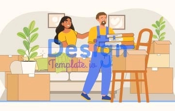 Packers And Movers Character Animation Scene