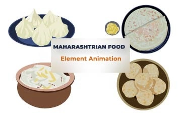 Maharashtrian Food 2D Animation Scene