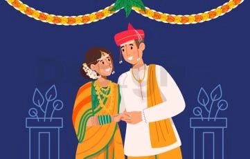 Wedding Character Invitation Card Animation Scene