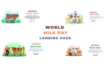 World Milk Day Landing Page After Effects Template